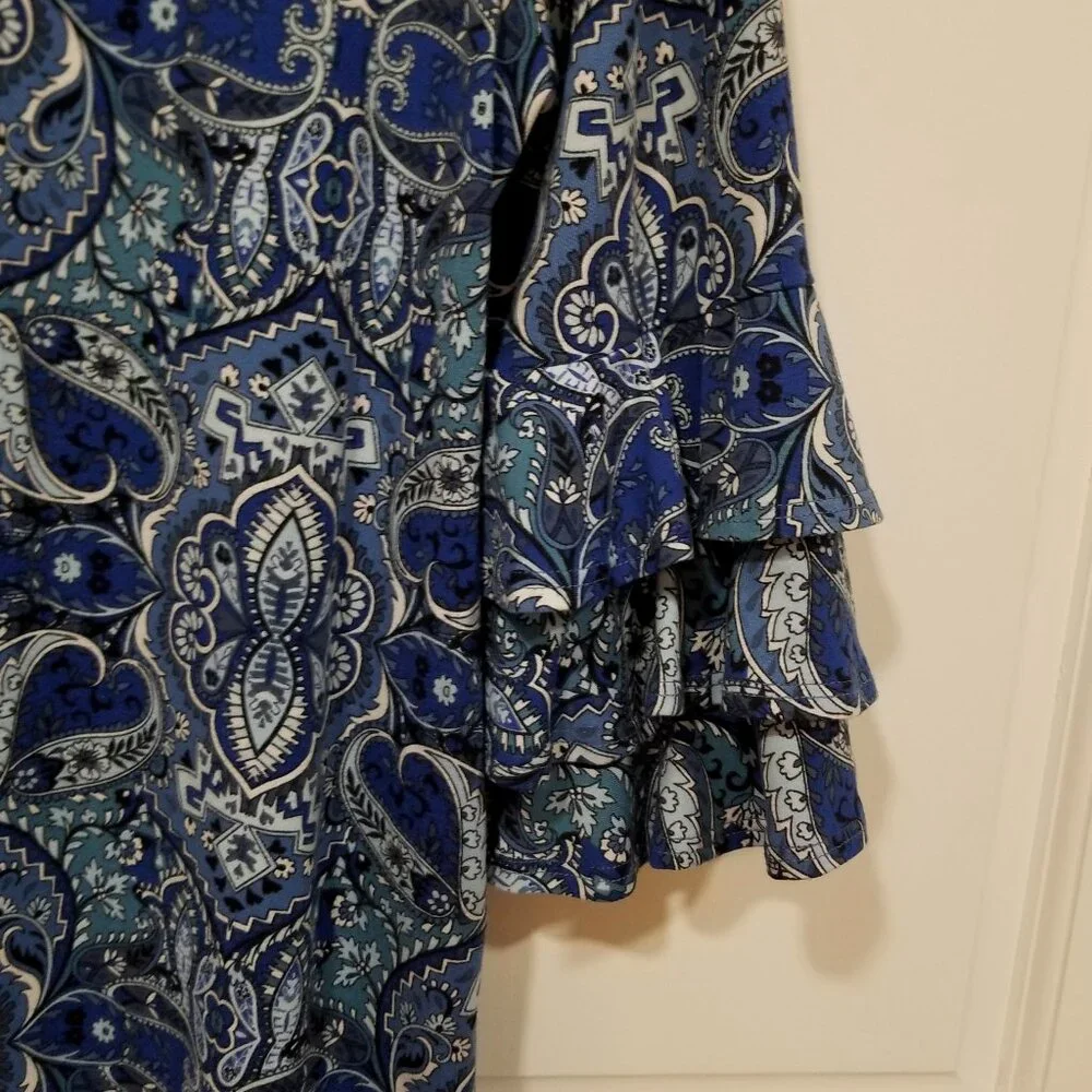 Girls' Xtraordinary Dress with triple ruffle sleeves, Size 16, EUC - Picture 4 of 14